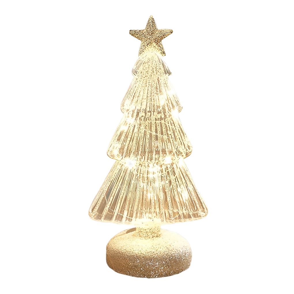 Glass Tower Table Decor With Festive Glow