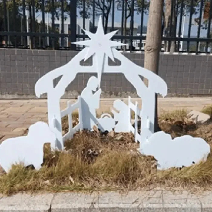 Outdoor Nativity Silhouette For A Serene Christmas Patio
