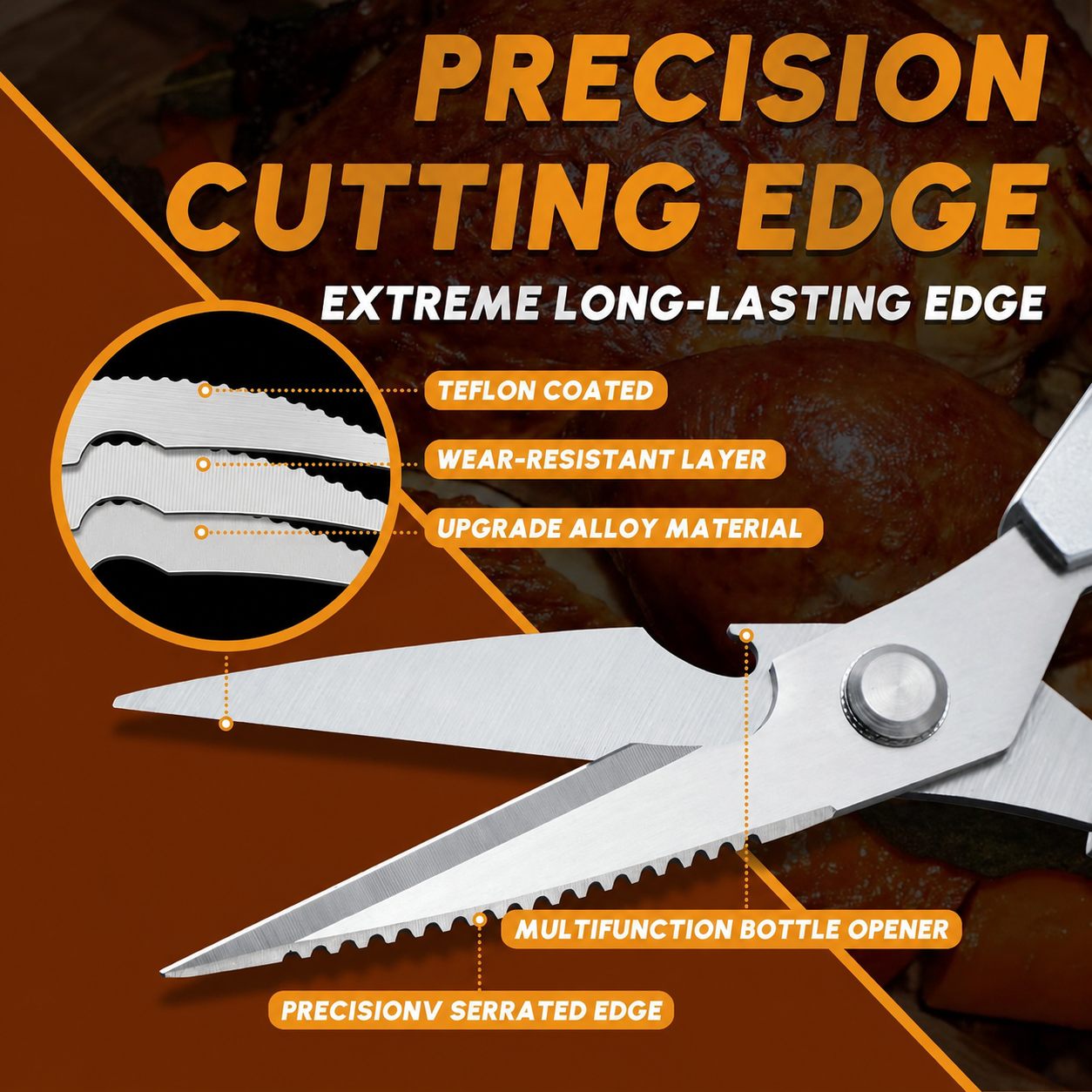 Stainless Kitchen Scissors For Effortless Prep
