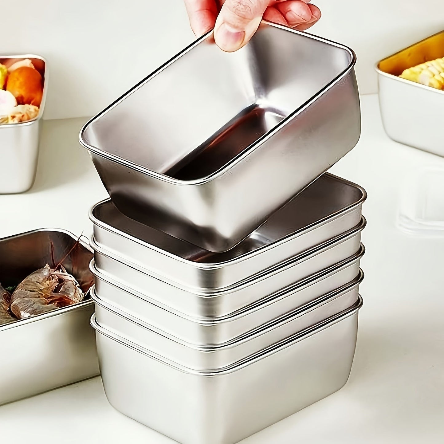 Stainless Steel Food Storage Set For Tidy Spaces