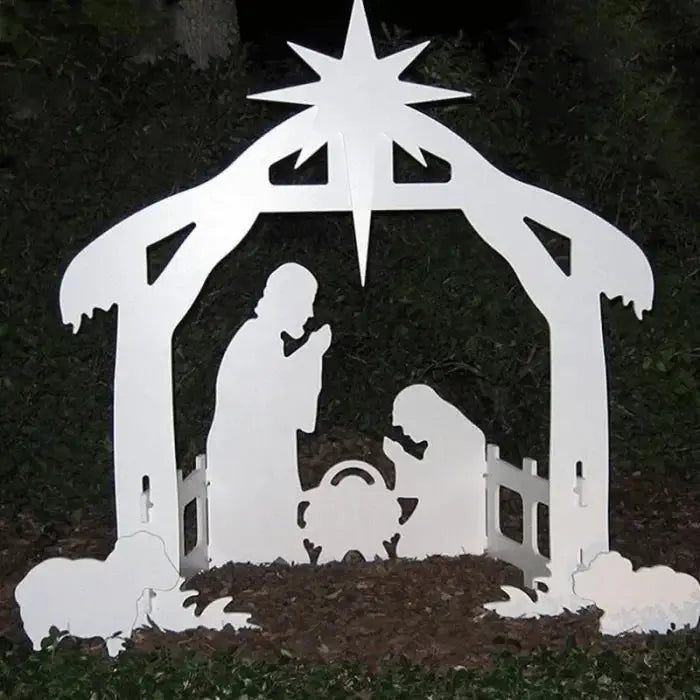 Outdoor Nativity Silhouette For A Serene Christmas Patio