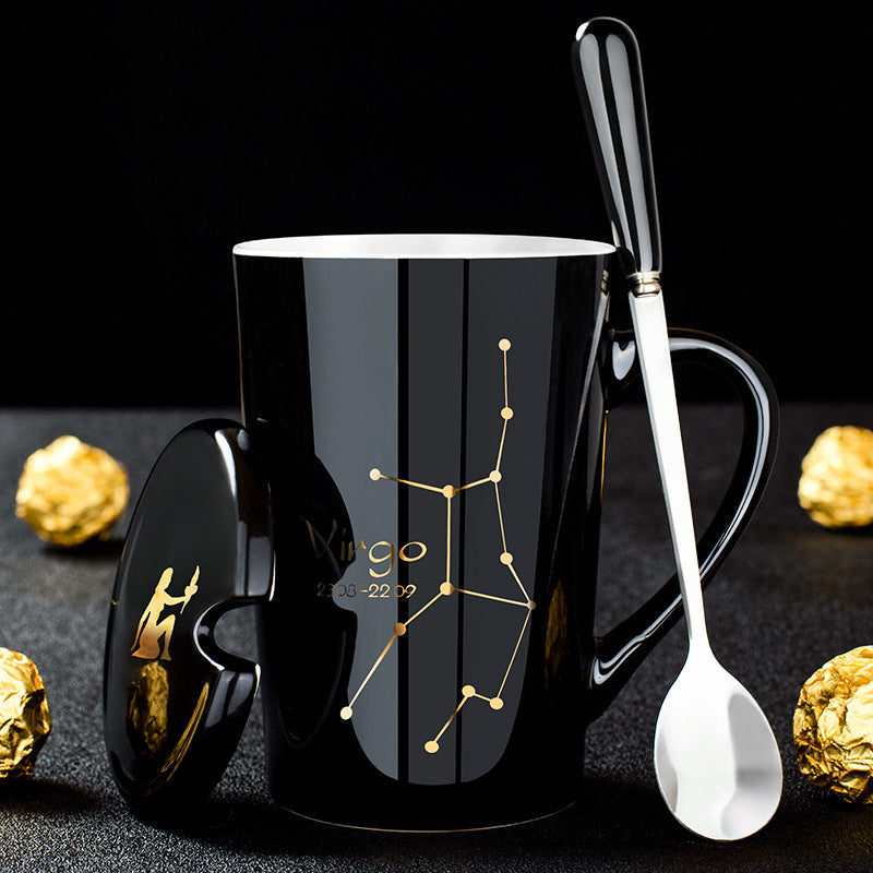 Black Zodiac Ceramic Mug For Cosmic Character