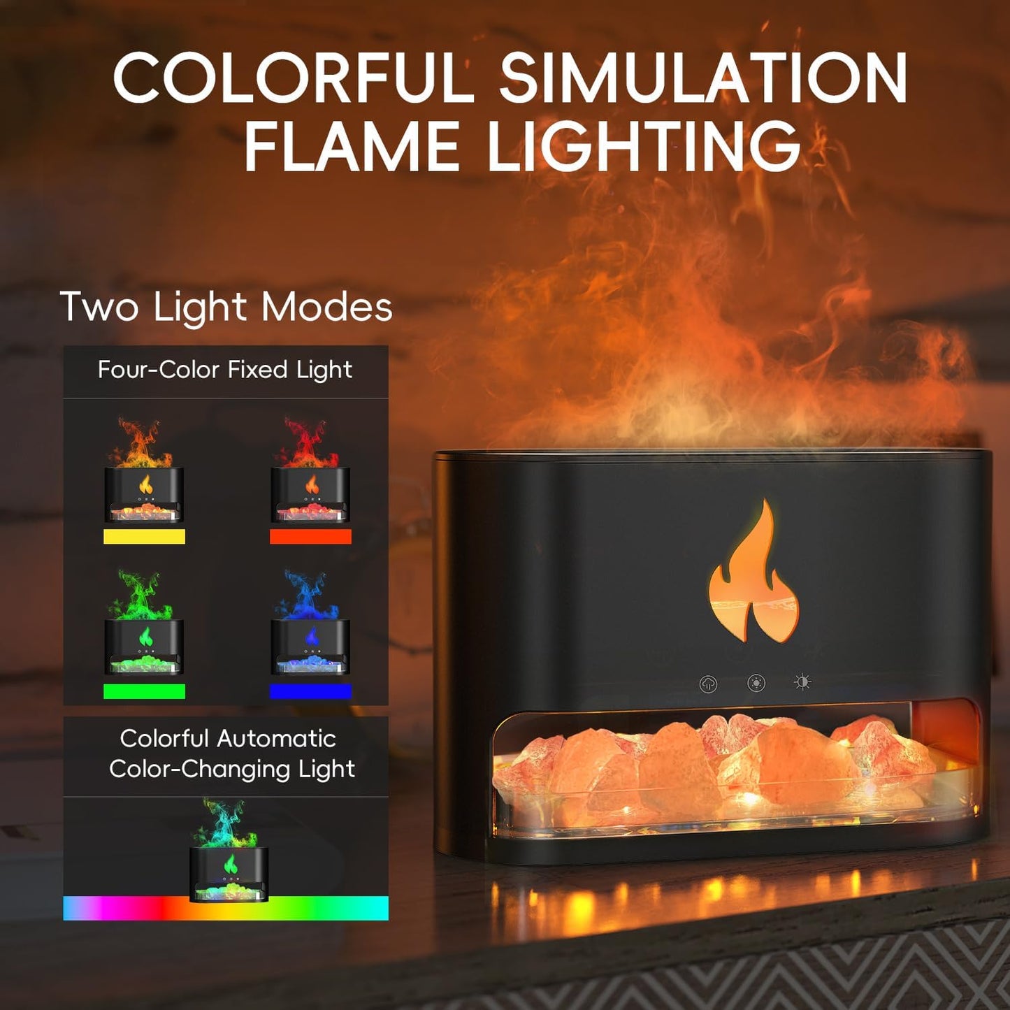 Himalayan Salt Fireplace Lamp For Cozy Glow