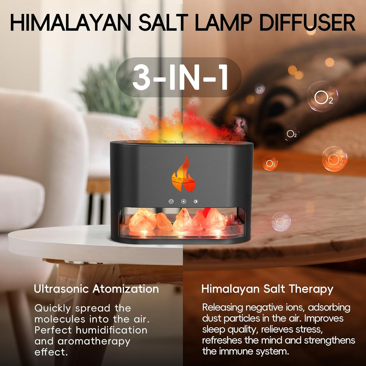 Himalayan Salt Fireplace Lamp For Cozy Glow