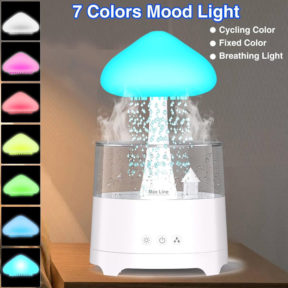 Mushroom Waterfall Lamp for Calming Ambience