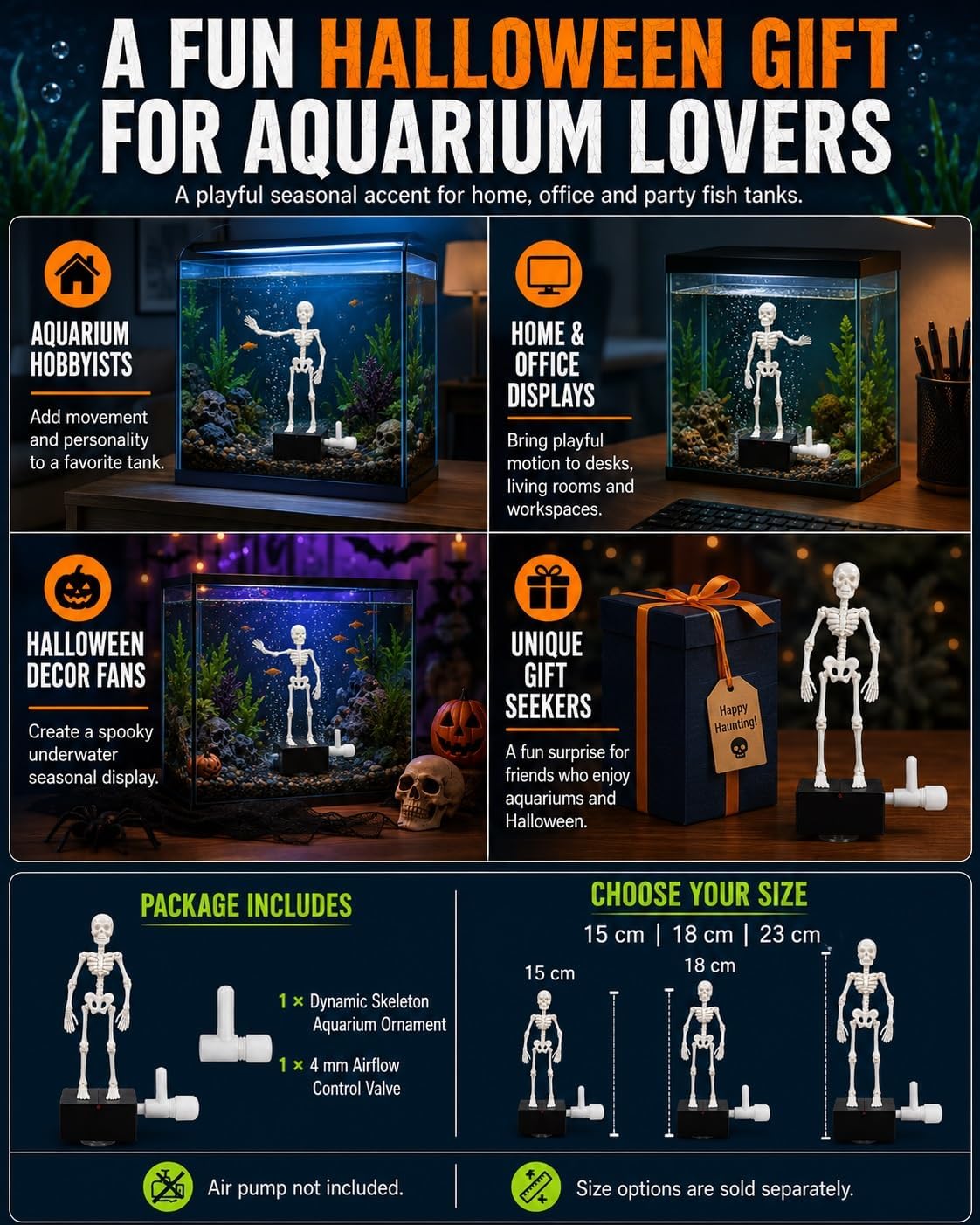 Dancing Skeleton Toy For Lively Aquarium Scenes