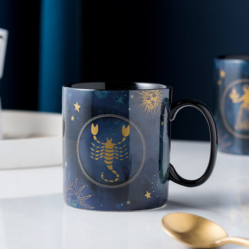 Cobalt Constellation Mug With Celestial Charm