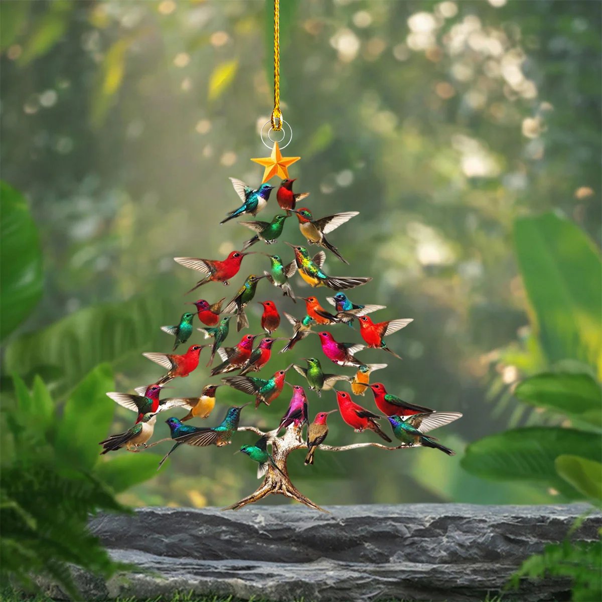 Addobbo da Tavolo a Forma di Colibrì con Fascino Festivo