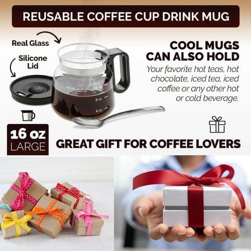 Taza de vidrio pour-over para rituales de café