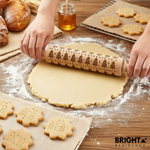 Engraved Christmas Rolling Pin For Festive Cookies