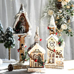 Wooden Christmas Village Table With Cozy Lights
