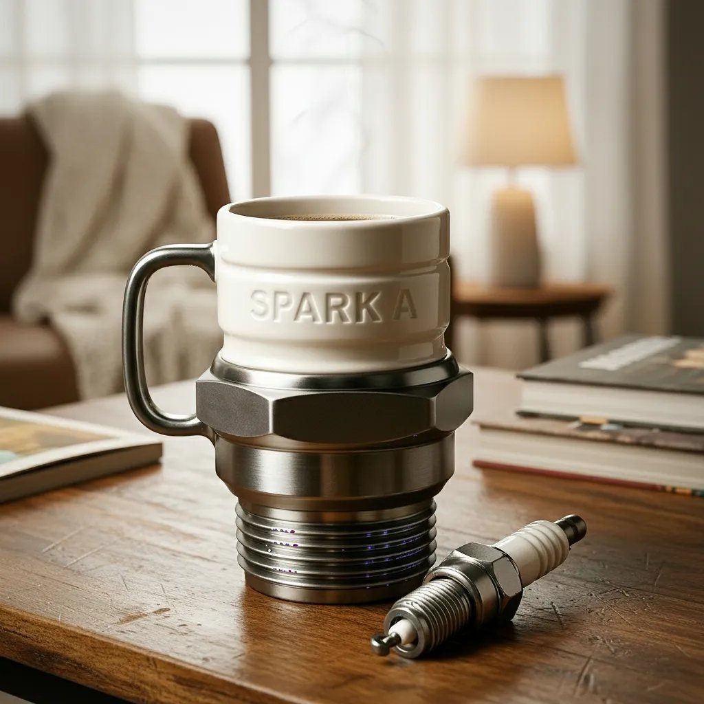 Tazza candela con carattere automobilistico