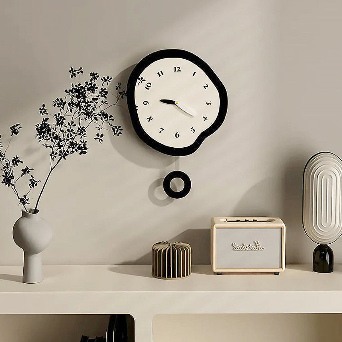 Abstract Pendulum Wall Clock For Quiet Character