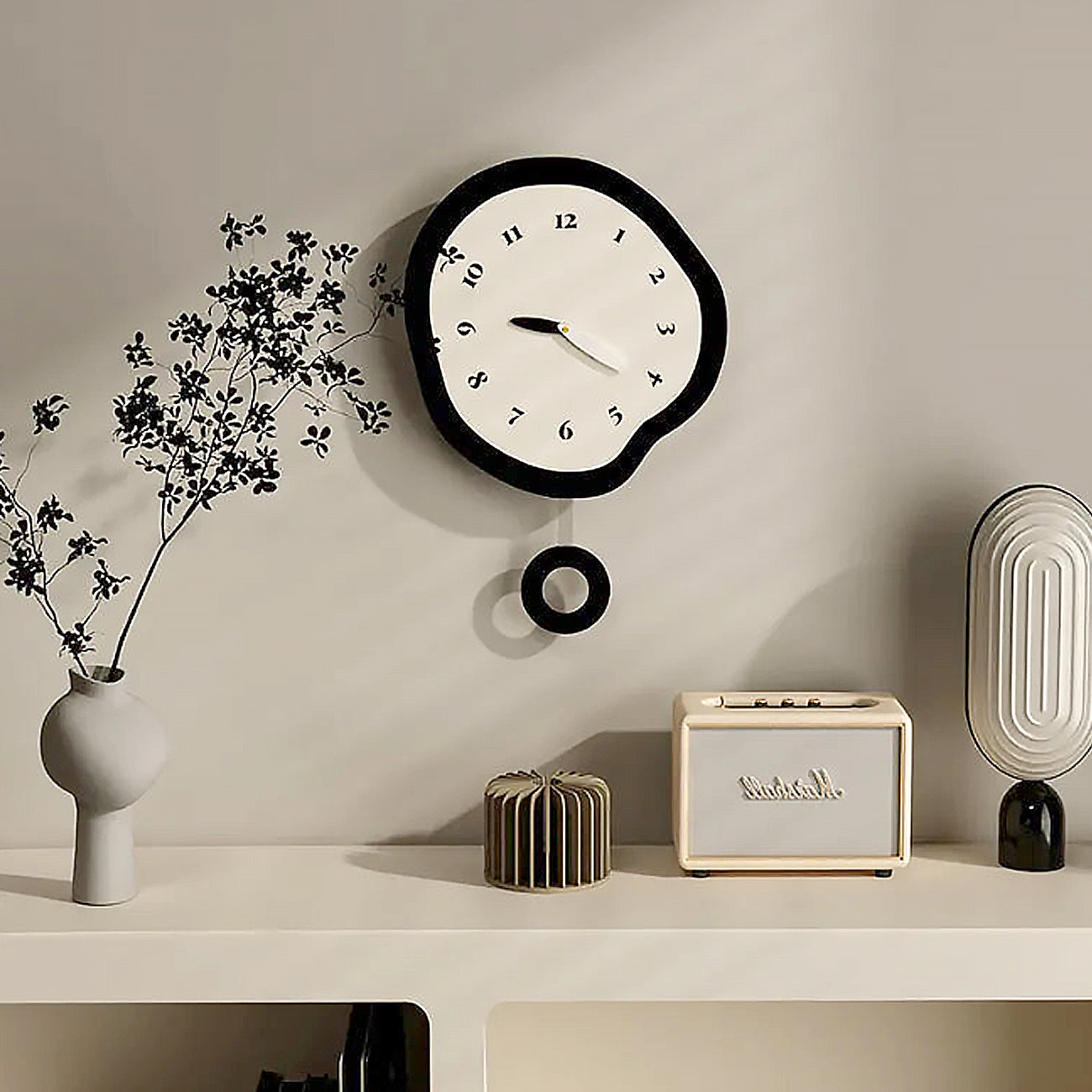 Abstract Pendulum Wall Clock For Quiet Character
