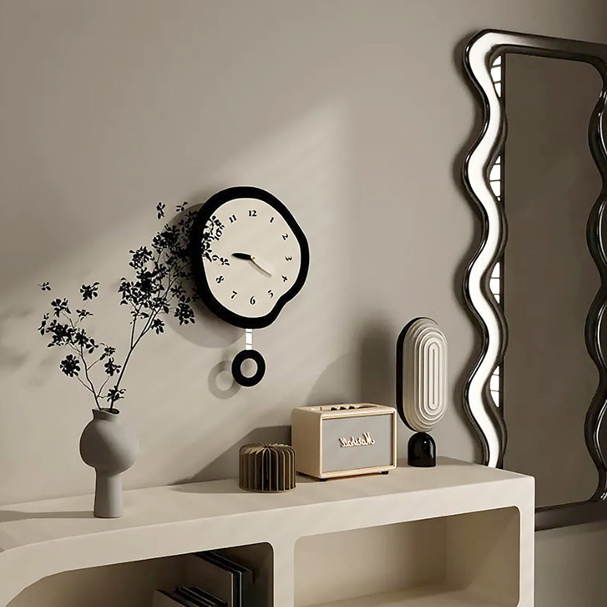 Abstract Pendulum Wall Clock For Quiet Character