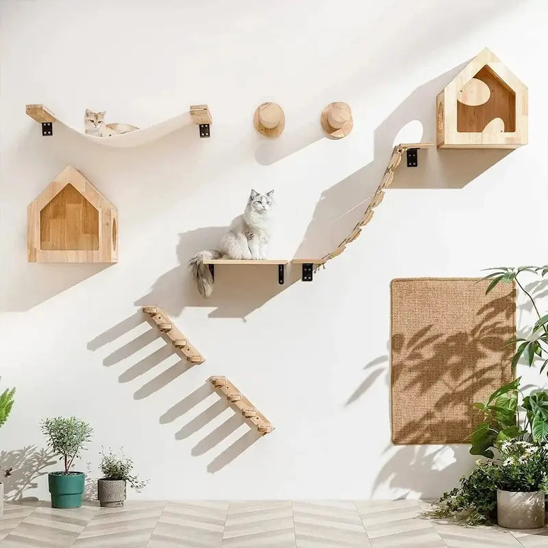 Wall-Mounted Cat Tree for Space-Saving Play