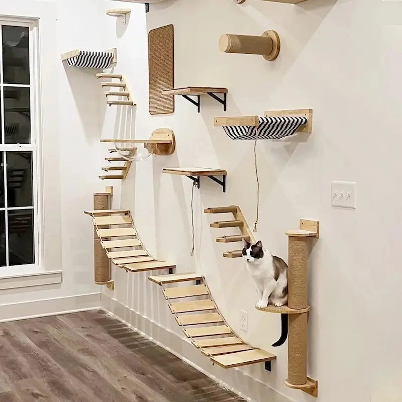 Wall-Mounted Cat Tree for Space-Saving Play