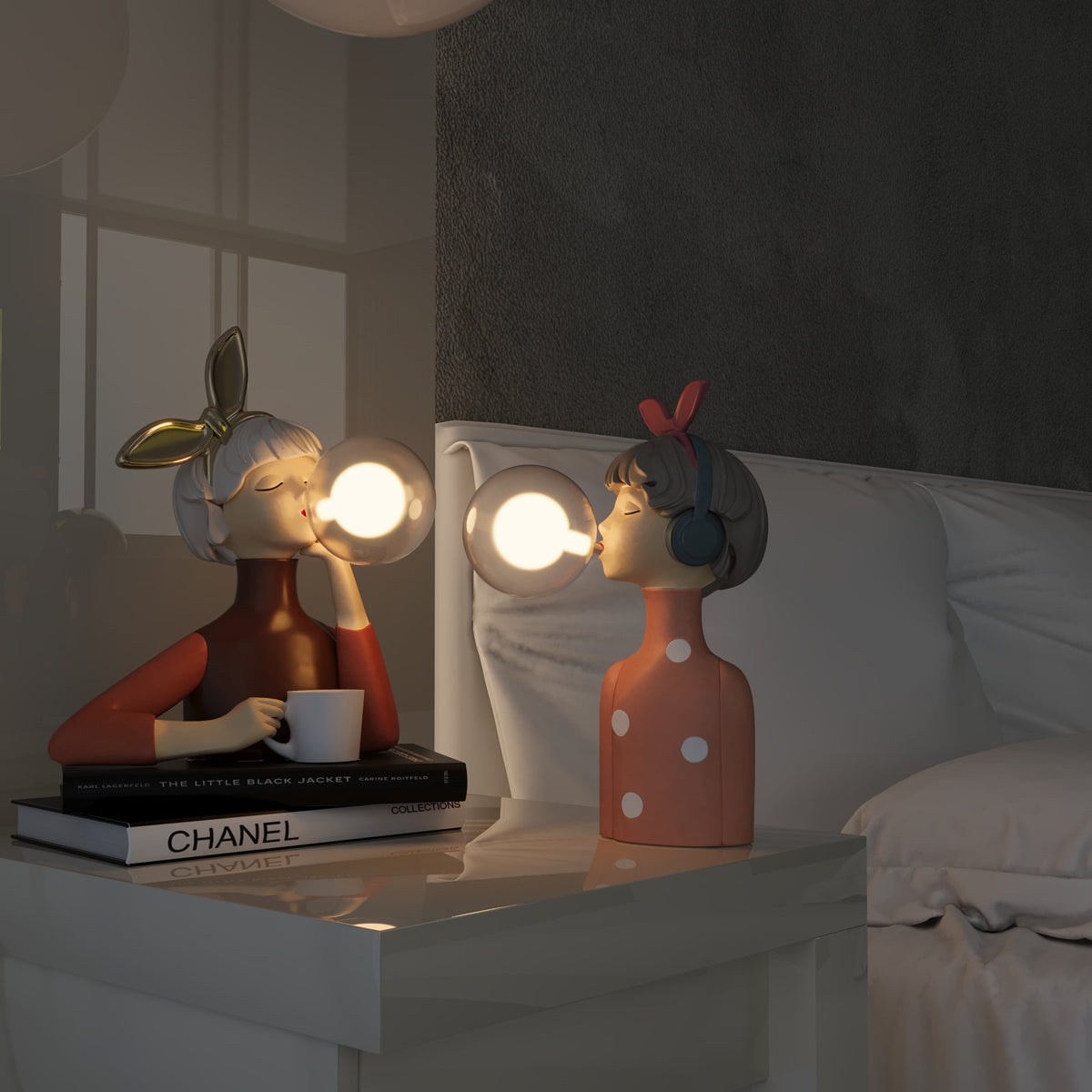 Figürliche Tischlampe mit künstlerischem Charakter