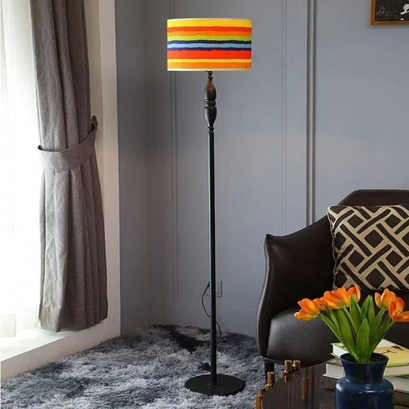 Vintage Cylinder Floor Lamp With Soft Character