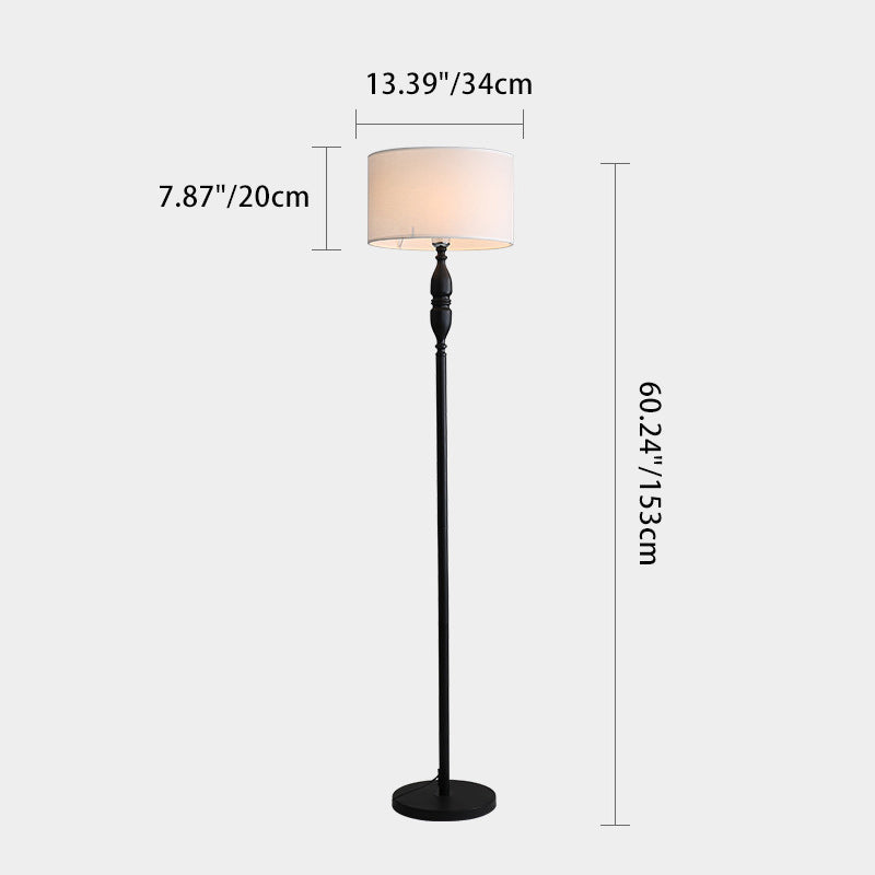 Vintage Cylinder Floor Lamp With Soft Character