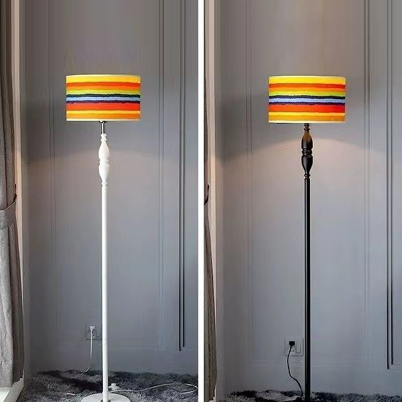 Vintage Cylinder Floor Lamp With Soft Character