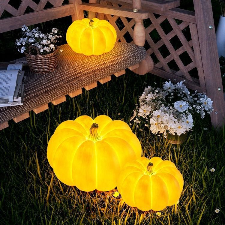Pumpkin Solar Outdoor Light For Sculptural Gardens