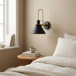 LISTINGOPT::kovosis::1-lys-seng-bord-veggmontert-lampe-enkel-svart-hvit-grnn-vegglampe-med-kjegleformet-metall-skjerm-norvo::01-hero