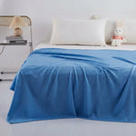 LISTINGOPT::kovosis::100-bamboo-fiber-summer-blanket-lightweight-breathable-diamond-grid-air-condition-cooling-quilt-skin-friendly-duvet-comforter::color-blue