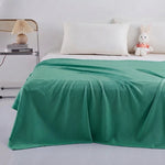 LISTINGOPT::kovosis::100-bamboo-fiber-summer-blanket-lightweight-breathable-diamond-grid-air-condition-cooling-quilt-skin-friendly-duvet-comforter::color-green
