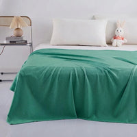 LISTINGOPT::kovosis::100-bamboo-fiber-summer-blanket-lightweight-breathable-diamond-grid-air-condition-cooling-quilt-skin-friendly-duvet-comforter::color-green
