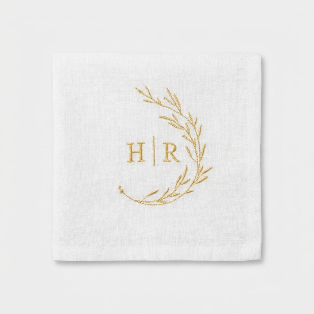 LISTINGOPT::kovosis::10pcs-personalized-design-housewarming-gift-wedding-100-linen-napkinscustomized-monogram-linen-cotton-dinner-cloth-embroidered::04-closeup