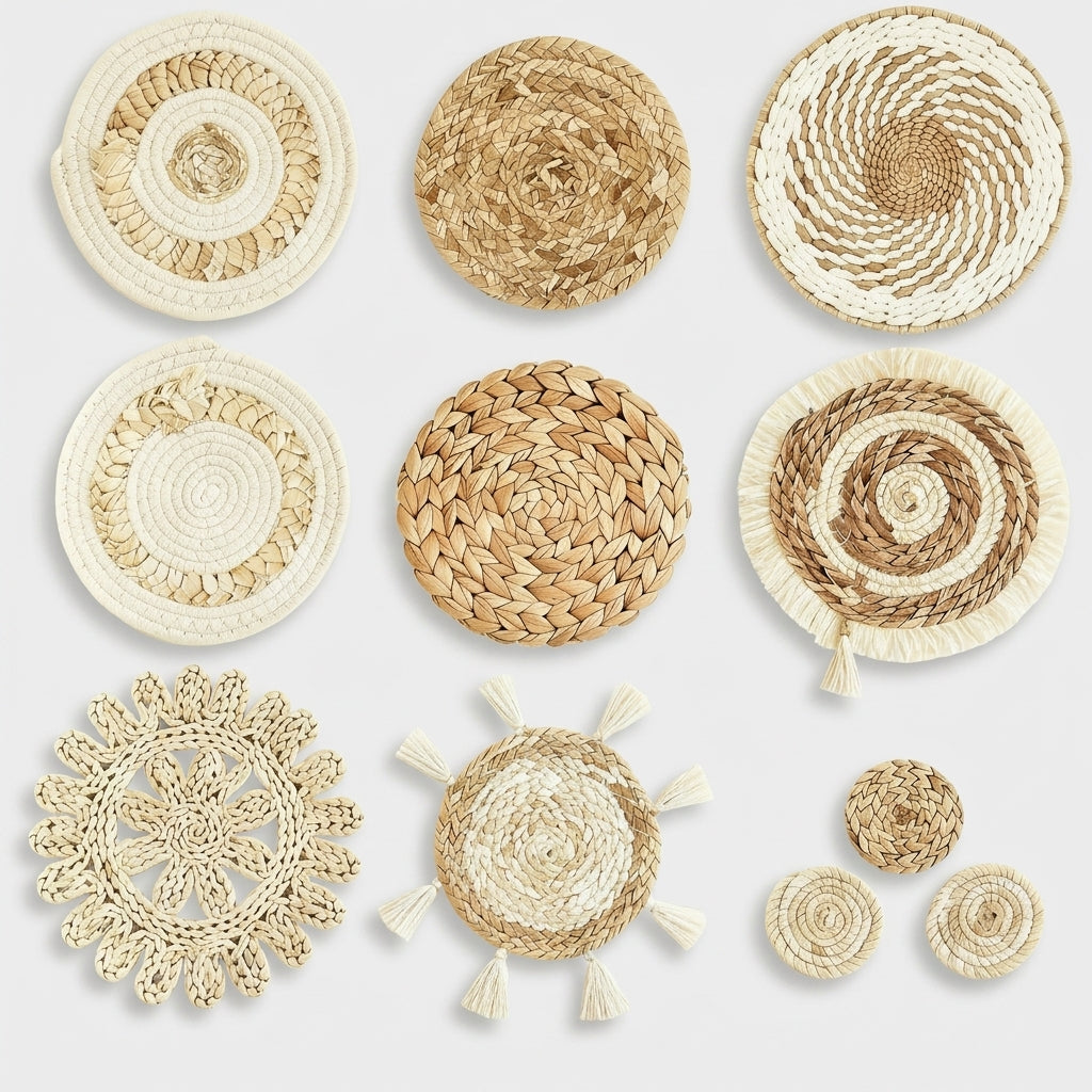 LISTINGOPT::kovosis::11pcs-woven-wall-basket-decor-decorative-rattan-wicker-wall-decor-handmade-wicker-wall-baskets-aesthetic-wall-basket-decor-woven::04-closeup