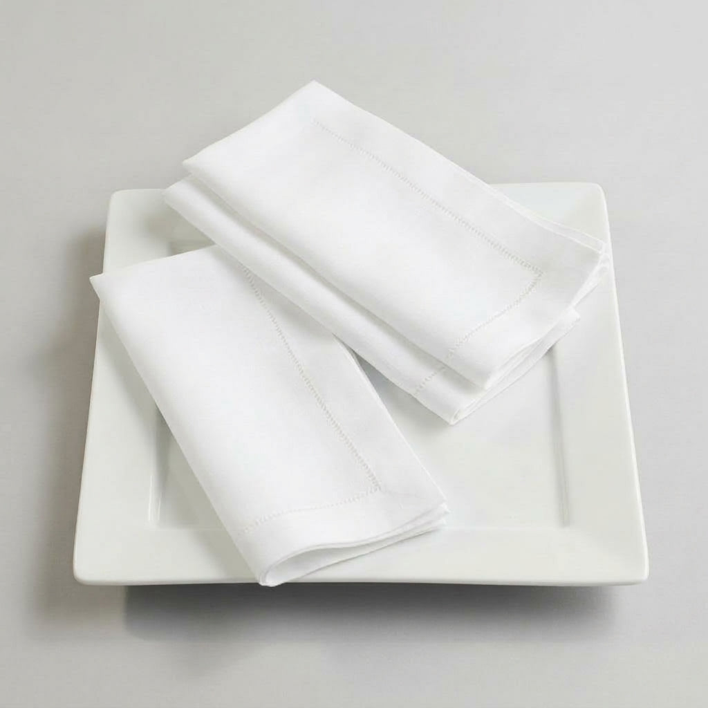 LISTINGOPT::kovosis::12-pieces-white-napkins-hemstitched-cocktail-napkin-for-party-wedding-table-cloth-linen-napkins-fabric-cotton-dinner-napkin::color-white-15x15cm