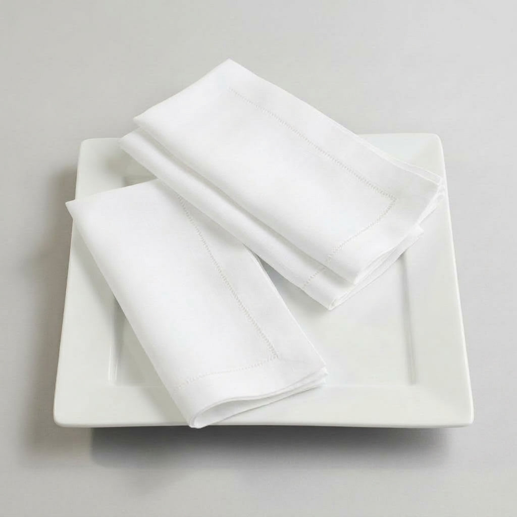 LISTINGOPT::kovosis::12-pieces-white-napkins-hemstitched-cocktail-napkin-for-party-wedding-table-cloth-linen-napkins-fabric-cotton-dinner-napkin::color-white-35x50cm