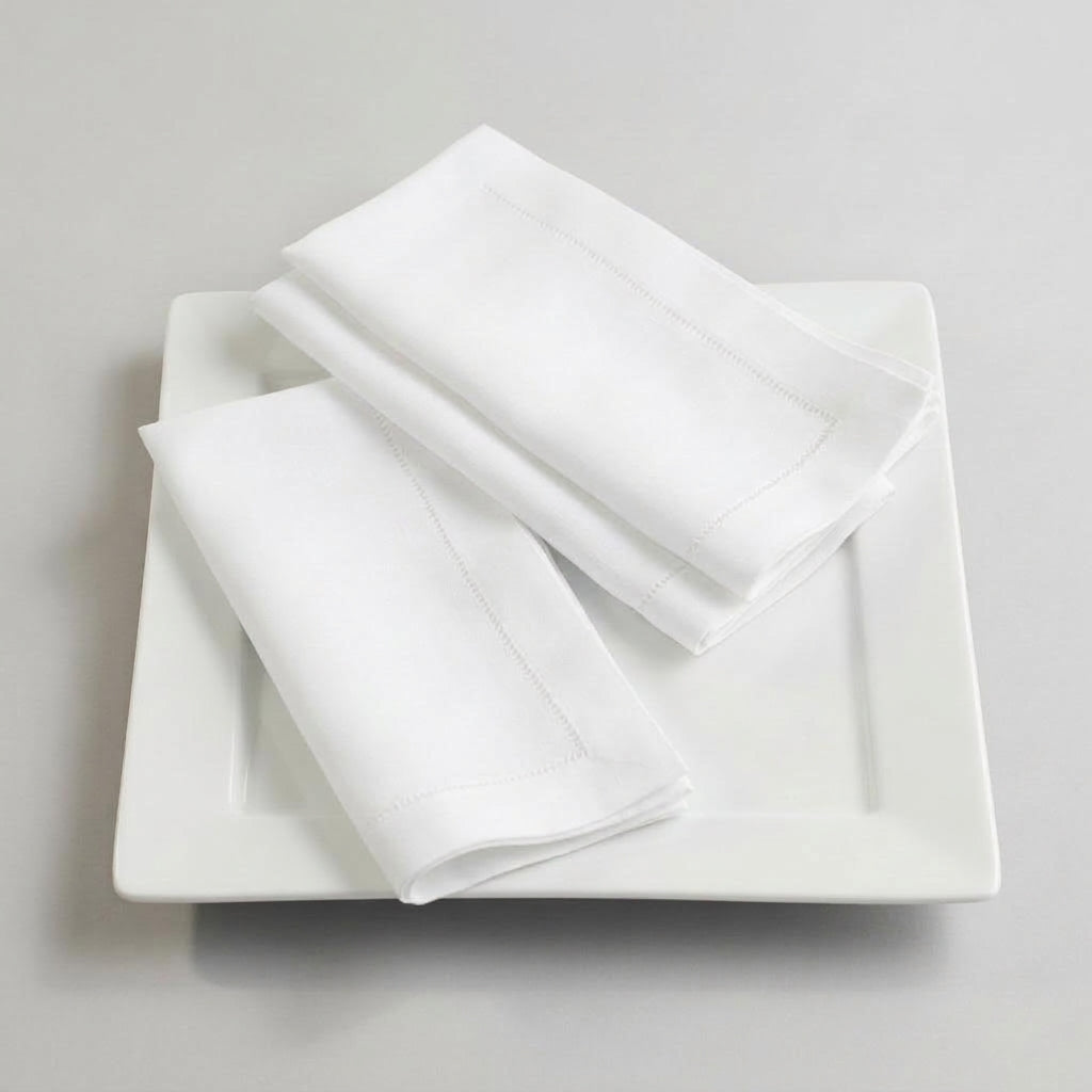 LISTINGOPT::kovosis::12-pieces-white-napkins-hemstitched-cocktail-napkin-for-party-wedding-table-cloth-linen-napkins-fabric-cotton-dinner-napkin::color-white-50x50cm