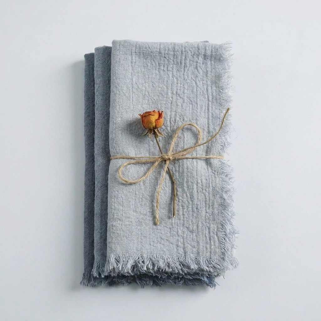 LISTINGOPT::kovosis::12pcs-napkins-41x41cm-cotton-cloth-gauze-retro-burr-rustic-kitchen-towel-dining-place-mat-wedding-party-linen-napkin-table-decor::color-blue-grey