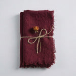 LISTINGOPT::kovosis::12pcs-napkins-41x41cm-cotton-cloth-gauze-retro-burr-rustic-kitchen-towel-dining-place-mat-wedding-party-linen-napkin-table-decor::color-burgundy