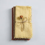 LISTINGOPT::kovosis::12pcs-napkins-41x41cm-cotton-cloth-gauze-retro-burr-rustic-kitchen-towel-dining-place-mat-wedding-party-linen-napkin-table-decor::color-light-yellow