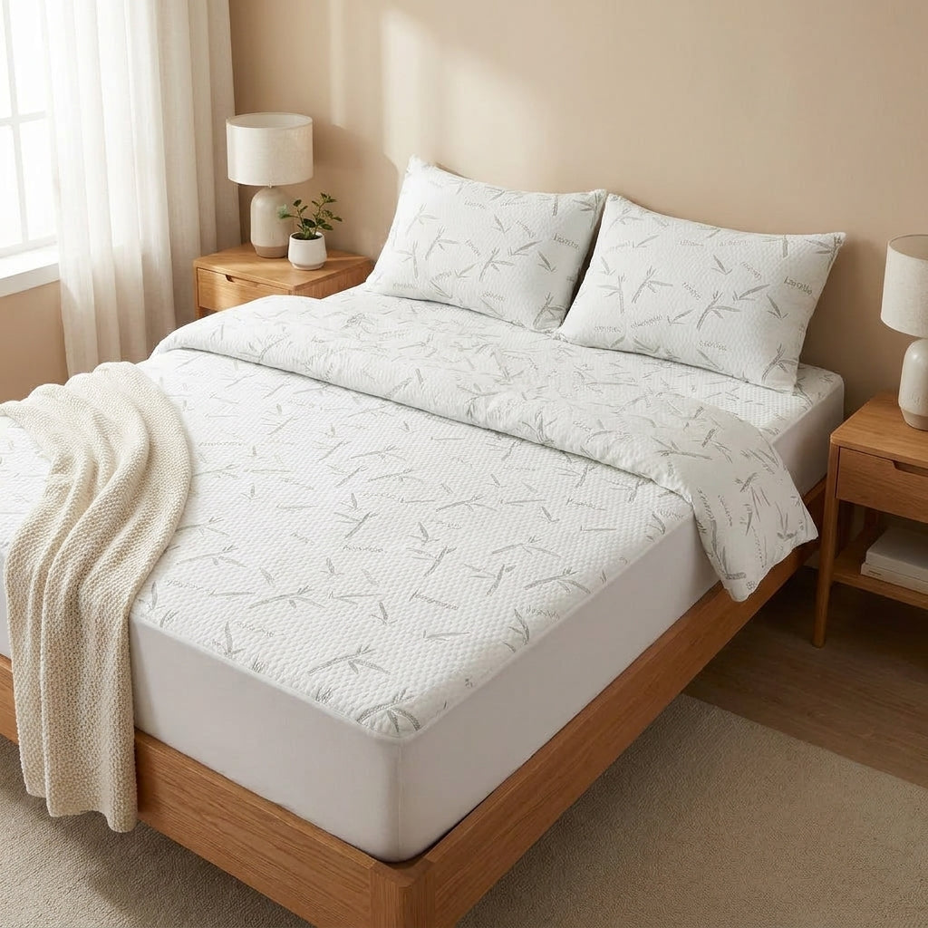 LISTINGOPT::kovosis::1p-cooling-bamboo-fiber-fitted-sheet-breathable-mattress-protector-cover-with-deep-pocket-for-summer::01-hero