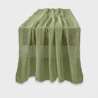 LISTINGOPT::kovosis::1pc-boho-style-cheesecloth-table-runner-long-gauze-sheer-romantictable-runner-for-weddings-and-scene-decor-home-decor::color-green
