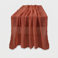 LISTINGOPT::kovosis::1pc-boho-style-cheesecloth-table-runner-long-gauze-sheer-romantictable-runner-for-weddings-and-scene-decor-home-decor::color-rust-red
