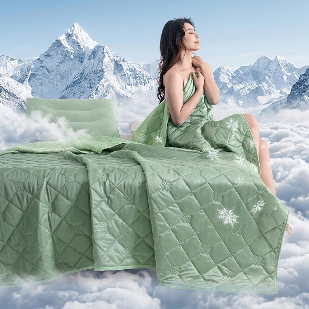 LISTINGOPT::kovosis::1pc-cooling-blanket-cooling-mat-suitable-for-hot-sleepers-cooling-throw-lightweight-cooling-blanket-large-size-summer-heat-absorbing-cover-keeping-adults-cool-summer-blanket-soft-breathable-smooth-lightweight::color-light-green