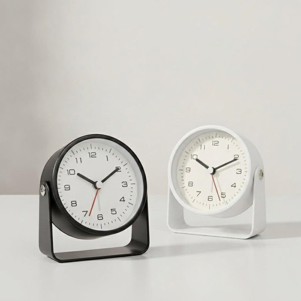 LISTINGOPT::kovosis::1pc-creative-metal-small-alarm-clock-student-specific-silent-desktop-clockminimalist-quartz-clock-for-room-desk-office-decor::color-white