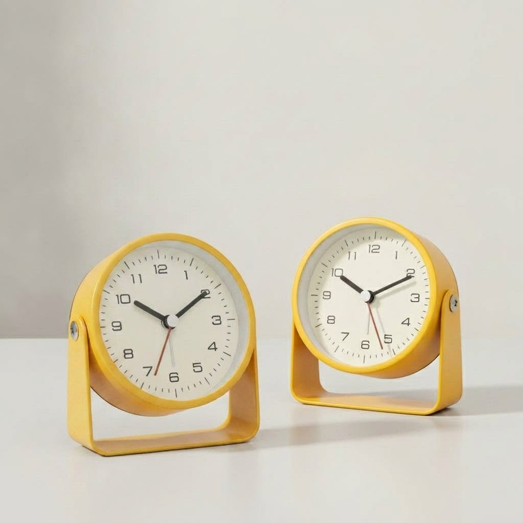 LISTINGOPT::kovosis::1pc-creative-metal-small-alarm-clock-student-specific-silent-desktop-clockminimalist-quartz-clock-for-room-desk-office-decor::color-yellow