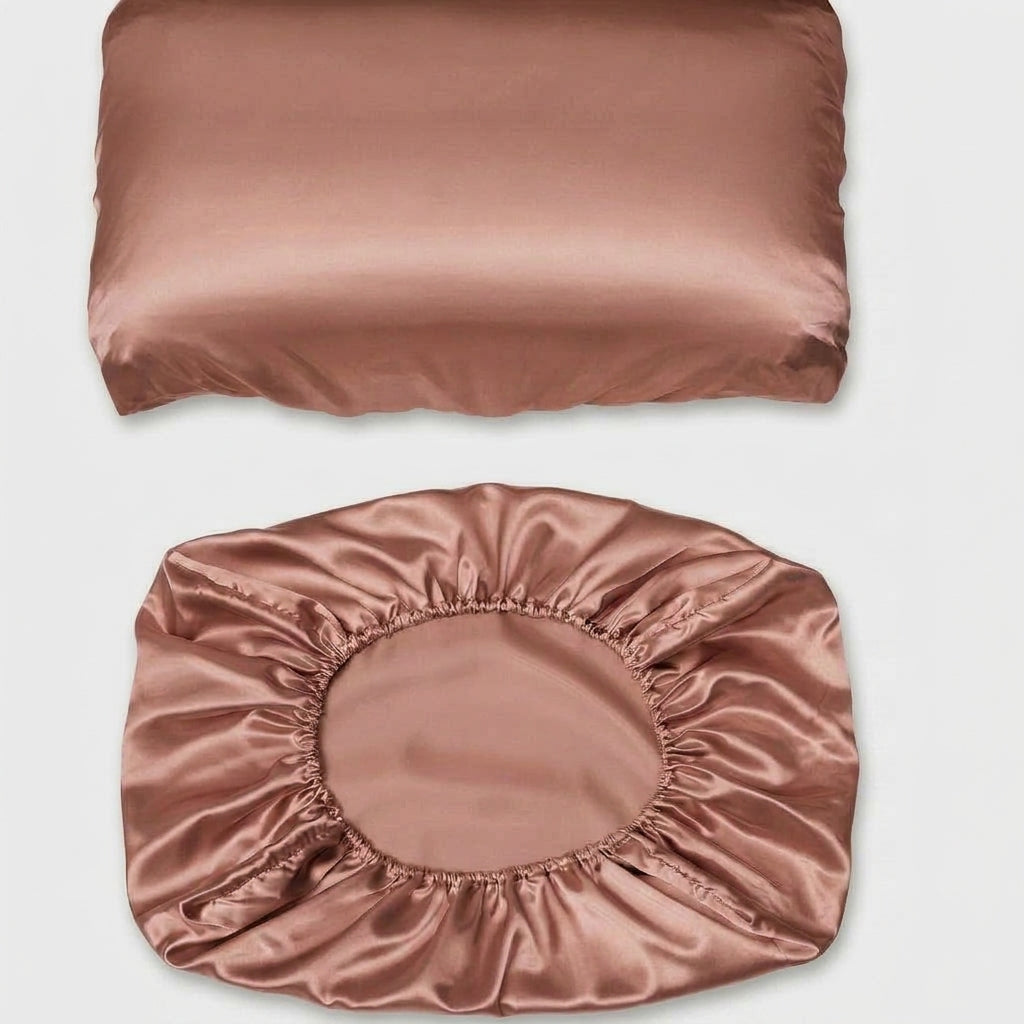 LISTINGOPT::kovosis::1pc-luxury-satin-pillowcase-elegant-red-pink-green-purple-yellow-teal-golden-brown-orange-navy-burgundy::color-bean-paste