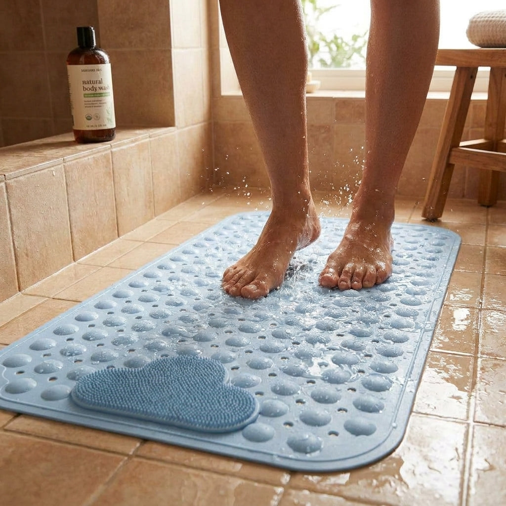 LISTINGOPT::kovosis::1pc-pvc-non-slip-shower-mat-with-suction-cups-drain-holes-massage-shower-rug-bathroom-mat-bathtub-mat-bath-rugs-157x275in::02-inuse