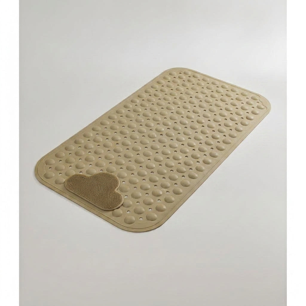 LISTINGOPT::kovosis::1pc-pvc-non-slip-shower-mat-with-suction-cups-drain-holes-massage-shower-rug-bathroom-mat-bathtub-mat-bath-rugs-157x275in::color-khaki