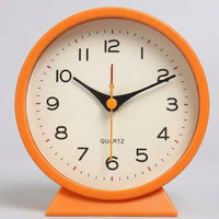 LISTINGOPT::kovosis::1pc-simple-metal-small-alarm-clock-creative-bedside-clock-desktop-mute-student-clock::color-orange
