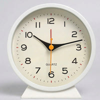 LISTINGOPT::kovosis::1pc-simple-metal-small-alarm-clock-creative-bedside-clock-desktop-mute-student-clock::color-white