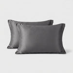 LISTINGOPT::kovosis::2-pack-luxurious-30-mulberry-blended-satin-pillowcases-25-momme-satin-weave-hypoallergenic-solid-color-envelope-closure-120-140gsm::color-dark-gray